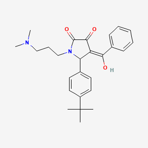 molecular formula C26H32N2O3 B11079320 5-(4-tert-butylphenyl)-1-[3-(dimethylamino)propyl]-3-hydroxy-4-(phenylcarbonyl)-1,5-dihydro-2H-pyrrol-2-one 