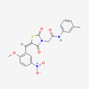 2-[(5E)-5-(2-methoxy-5-nitrobenzylidene)-2,4-dioxo-1,3-thiazolidin-3-yl]-N-(3-methylphenyl)acetamide