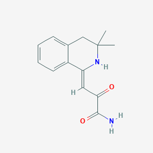 molecular formula C14H16N2O2 B11079343 Propionamide, 3-(3,3-dimethyl-3,4-dihydro-2H-isoquinolin-1-ylidene)-2-oxo- 