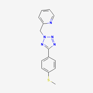 2-({5-[4-(methylthio)phenyl]-2H-tetrazol-2-yl}methyl)pyridine