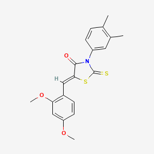 (5Z)-5-(2,4-dimethoxybenzylidene)-3-(3,4-dimethylphenyl)-2-thioxo-1,3-thiazolidin-4-one