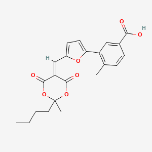 3-{5-[(2-Butyl-2-methyl-4,6-dioxo-1,3-dioxan-5-ylidene)methyl]furan-2-yl}-4-methylbenzoic acid