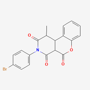 molecular formula C19H14BrNO4 B11079380 3-(4-bromophenyl)-1-methyl-4a,10b-dihydro-2H-chromeno[3,4-c]pyridine-2,4,5(1H,3H)-trione 