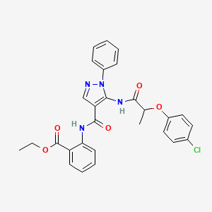 ethyl 2-{[(5-{[2-(4-chlorophenoxy)propanoyl]amino}-1-phenyl-1H-pyrazol-4-yl)carbonyl]amino}benzoate