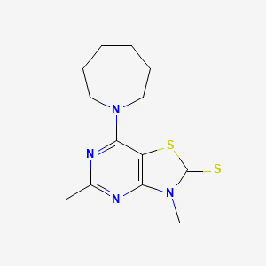 molecular formula C13H18N4S2 B11079409 7-(azepan-1-yl)-3,5-dimethyl[1,3]thiazolo[4,5-d]pyrimidine-2(3H)-thione 