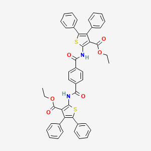 molecular formula C46H36N2O6S2 B11079416 Diethyl 2,2'-[benzene-1,4-diylbis(carbonylimino)]bis(4,5-diphenylthiophene-3-carboxylate) 