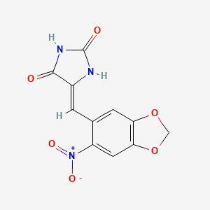 (5Z)-5-[(6-nitro-1,3-benzodioxol-5-yl)methylidene]imidazolidine-2,4-dione