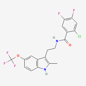 2-chloro-4,5-difluoro-N-{2-[2-methyl-5-(trifluoromethoxy)-1H-indol-3-yl]ethyl}benzamide