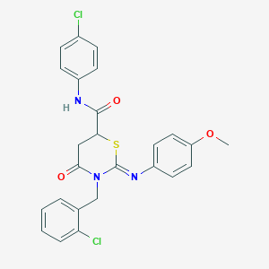 (2Z)-3-(2-chlorobenzyl)-N-(4-chlorophenyl)-2-[(4-methoxyphenyl)imino]-4-oxo-1,3-thiazinane-6-carboxamide