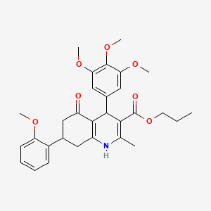 Propyl 7-(2-methoxyphenyl)-2-methyl-5-oxo-4-(3,4,5-trimethoxyphenyl)-1,4,5,6,7,8-hexahydroquinoline-3-carboxylate