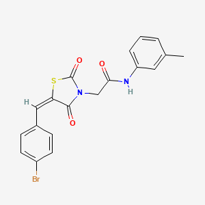 molecular formula C19H15BrN2O3S B11079455 2-[(5E)-5-(4-bromobenzylidene)-2,4-dioxo-1,3-thiazolidin-3-yl]-N-(3-methylphenyl)acetamide 