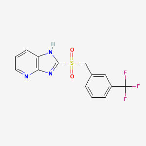 molecular formula C14H10F3N3O2S B11079471 2-{[3-(trifluoromethyl)benzyl]sulfonyl}-3H-imidazo[4,5-b]pyridine 