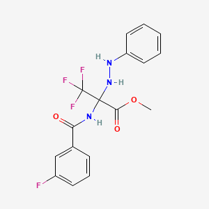 molecular formula C17H15F4N3O3 B11079483 Methyl 3,3,3-trifluoro-2-[(3-fluorobenzoyl)amino]-2-(2-phenylhydrazino)propanoate 