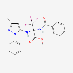 Methyl 3,3,3-trifluoro-2-[(3-methyl-1-phenyl-1H-pyrazol-5-YL)amino]-2-(phenylformamido)propanoate