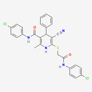 N-(4-chlorophenyl)-6-({2-[(4-chlorophenyl)amino]-2-oxoethyl}sulfanyl)-5-cyano-2-methyl-4-phenyl-1,4-dihydropyridine-3-carboxamide