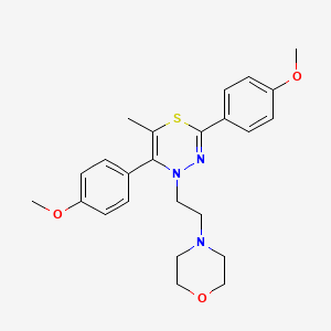 molecular formula C24H29N3O3S B11079530 2,5-bis(4-methoxyphenyl)-6-methyl-4-[2-(morpholin-4-yl)ethyl]-4H-1,3,4-thiadiazine 