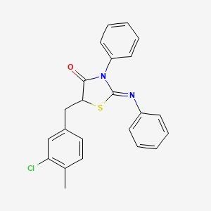 (2Z)-5-(3-chloro-4-methylbenzyl)-3-phenyl-2-(phenylimino)-1,3-thiazolidin-4-one