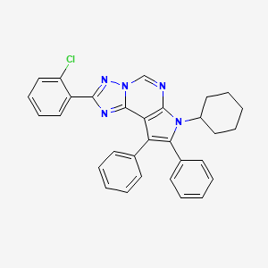 molecular formula C31H26ClN5 B11079549 2-(2-chlorophenyl)-7-cyclohexyl-8,9-diphenyl-7H-pyrrolo[3,2-e][1,2,4]triazolo[1,5-c]pyrimidine 