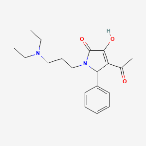 molecular formula C19H26N2O3 B11079557 4-acetyl-1-[3-(diethylamino)propyl]-3-hydroxy-5-phenyl-1,5-dihydro-2H-pyrrol-2-one 