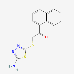 molecular formula C14H11N3OS2 B11079593 2-(5-Amino-[1,3,4]thiadiazol-2-ylsulfanyl)-1-naphthalen-1-yl-ethanone 