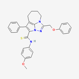 N-(4-methoxyphenyl)-1-(phenoxymethyl)-4-phenyl-5,6,7,8-tetrahydro-2,2a,8a-triazacyclopenta[cd]azulene-3-carbothioamide