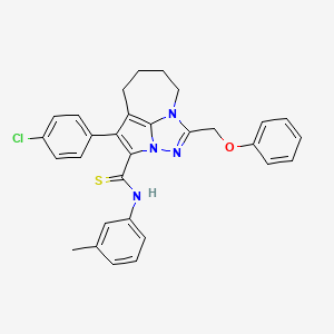 4-(4-chlorophenyl)-N-(3-methylphenyl)-1-(phenoxymethyl)-5,6,7,8-tetrahydro-2,2a,8a-triazacyclopenta[cd]azulene-3-carbothioamide