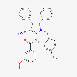 molecular formula C33H27N3O3 B11079646 N-[3-cyano-1-(4-methoxybenzyl)-4,5-diphenyl-1H-pyrrol-2-yl]-3-methoxybenzamide 