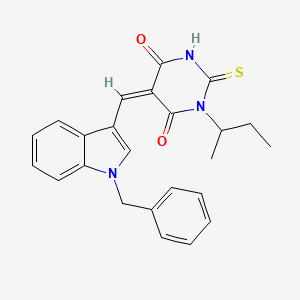 molecular formula C24H23N3O2S B11079650 (5Z)-5-[(1-benzyl-1H-indol-3-yl)methylidene]-1-(butan-2-yl)-2-sulfanylpyrimidine-4,6(1H,5H)-dione 