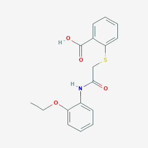 molecular formula C17H17NO4S B11079663 2-{[2-(2-Ethoxyanilino)-2-oxoethyl]sulfanyl}benzoic acid 