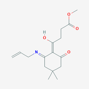 molecular formula C16H23NO4 B11079667 4-Oxobutyric acid, 4-(2-allylamino-4,4-dimethyl-6-oxocyclohex-1-enyl)-, methyl ester 