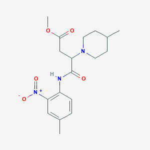 molecular formula C18H25N3O5 B11079681 Methyl 4-[(4-methyl-2-nitrophenyl)amino]-3-(4-methylpiperidin-1-yl)-4-oxobutanoate 