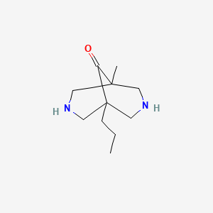 molecular formula C11H20N2O B11079685 1-Methyl-5-propyl-3,7-diazabicyclo[3.3.1]nonan-9-one 