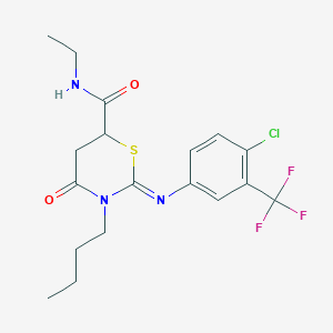 (2Z)-3-butyl-2-{[4-chloro-3-(trifluoromethyl)phenyl]imino}-N-ethyl-4-oxo-1,3-thiazinane-6-carboxamide