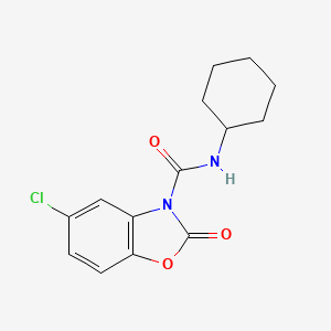 molecular formula C14H15ClN2O3 B11079718 5-Chloro-N-cyclohexyl-2-oxo-1,3-benzoxazole-3(2H)-carboxamide 