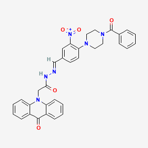 N'-[(E)-{3-nitro-4-[4-(phenylcarbonyl)piperazin-1-yl]phenyl}methylidene]-2-(9-oxoacridin-10(9H)-yl)acetohydrazide