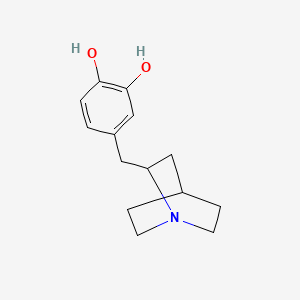 molecular formula C14H19NO2 B11079764 4-(1-Azabicyclo[2.2.2]oct-2-ylmethyl)benzene-1,2-diol 