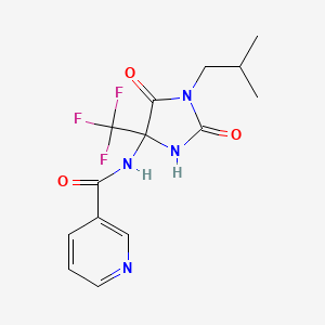 N-[1-(2-methylpropyl)-2,5-dioxo-4-(trifluoromethyl)imidazolidin-4-yl]pyridine-3-carboxamide