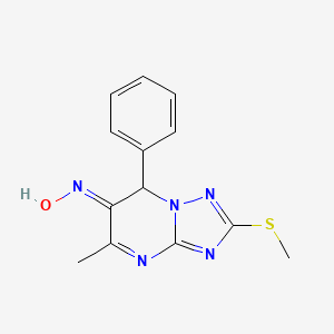 molecular formula C13H13N5OS B11079782 (6Z)-N-hydroxy-5-methyl-2-(methylsulfanyl)-7-phenyl[1,2,4]triazolo[1,5-a]pyrimidin-6(7H)-imine 