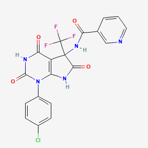 N-[1-(4-chlorophenyl)-2,4,6-trioxo-5-(trifluoromethyl)-2,3,4,5,6,7-hexahydro-1H-pyrrolo[2,3-d]pyrimidin-5-yl]pyridine-3-carboxamide