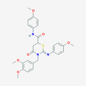 (2Z)-3-(3,4-dimethoxybenzyl)-N-(4-methoxyphenyl)-2-[(4-methoxyphenyl)imino]-4-oxo-1,3-thiazinane-6-carboxamide