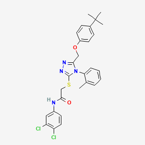 2-((5-((4-(tert-Butyl)phenoxy)methyl)-4-(o-tolyl)-4H-1,2,4-triazol-3-yl)thio)-N-(3,4-dichlorophenyl)acetamide