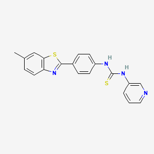 molecular formula C20H16N4S2 B11079836 1-[4-(6-Methyl-1,3-benzothiazol-2-yl)phenyl]-3-pyridin-3-ylthiourea 