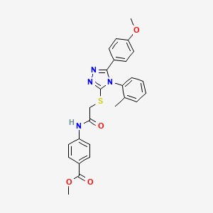 methyl 4-[({[5-(4-methoxyphenyl)-4-(2-methylphenyl)-4H-1,2,4-triazol-3-yl]sulfanyl}acetyl)amino]benzoate