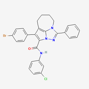 molecular formula C28H22BrClN4O B11079857 4-(4-bromophenyl)-N-(3-chlorophenyl)-1-phenyl-5,6,7,8-tetrahydro-2,2a,8a-triazacyclopenta[cd]azulene-3-carboxamide 