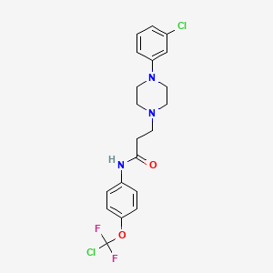 molecular formula C20H21Cl2F2N3O2 B11079874 N-{4-[chloro(difluoro)methoxy]phenyl}-3-[4-(3-chlorophenyl)piperazin-1-yl]propanamide 