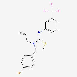 molecular formula C19H14BrF3N2S B11079896 N-[(2Z)-4-(4-bromophenyl)-3-(prop-2-en-1-yl)-1,3-thiazol-2(3H)-ylidene]-3-(trifluoromethyl)aniline 