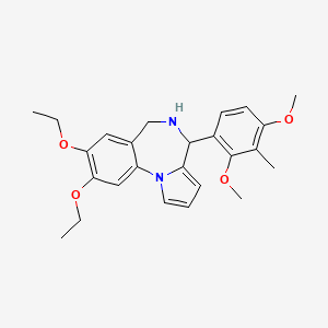 molecular formula C25H30N2O4 B11079908 4-(2,4-dimethoxy-3-methylphenyl)-8,9-diethoxy-5,6-dihydro-4H-pyrrolo[1,2-a][1,4]benzodiazepine 