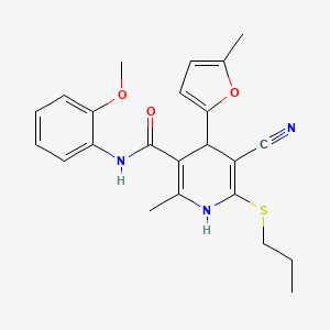 5-cyano-N-(2-methoxyphenyl)-2-methyl-4-(5-methylfuran-2-yl)-6-(propylsulfanyl)-1,4-dihydropyridine-3-carboxamide