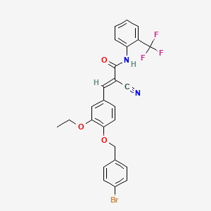 (2E)-3-{4-[(4-bromobenzyl)oxy]-3-ethoxyphenyl}-2-cyano-N-[2-(trifluoromethyl)phenyl]prop-2-enamide