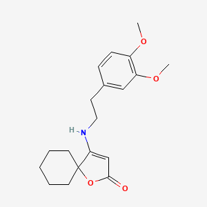 molecular formula C19H25NO4 B11079943 4-{[2-(3,4-Dimethoxyphenyl)ethyl]amino}-1-oxaspiro[4.5]dec-3-en-2-one 